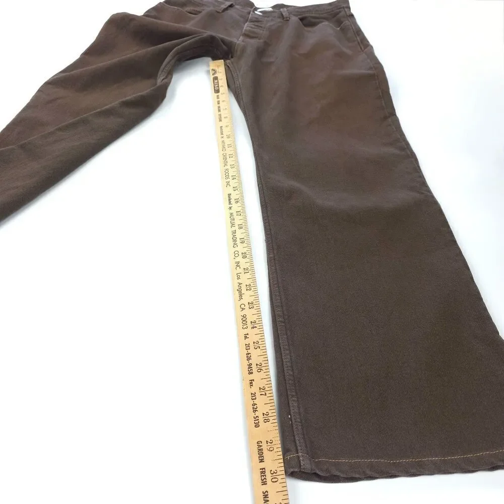 NEW James Perse Garment Dyed Comfort Stretch Straight Jeans Brown Denim 34x30